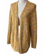 Lands End Womens Orange Cardigan Sweater Sz M 10-12 Heathered Pockets Ca... - $25.90 CAD