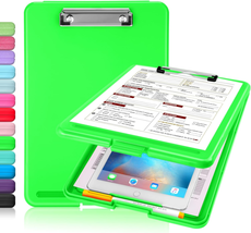 Sooez Clipboard with Storage, Plastic Storage Clipboard with Low Profile Clip, H - $15.50