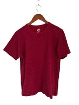 UNIQLO Crewneck Tee Cotton T-Shirt Burgundy Red Black Swirls Size Med - $13.85