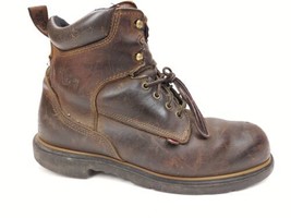 Red Wing Waterproof Brown Leather Work Boots Size 11.5 D - £47.65 GBP