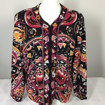 Chicos Size 3 Jacket Beaded Sequins Multicolor Cotton (XL 16) - $8.00