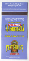 Yesterday&#39;s Nitelife Club Myrtle Beach, South Carolina 30 Strike Matchbook Cover - £1.39 GBP