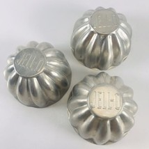 Aluminum Jello Molds 3 Vintage Tins Mini Tarts Jell-O Branded 3&quot; - $5.83