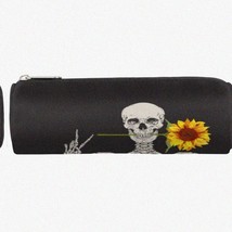 Sunflower Sugar Skull Pencil Pouch - Floral Stationery Bag for Kids, Teens, and - £27.51 GBP