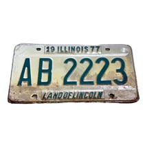 Vintage 1977 Illinois Land Of Lincoln Collectible License Plate Original AB2223 - $9.27