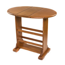 21" Brown Solid Wood Oval Drop Leaf End Table - $7,282.96 MXN
