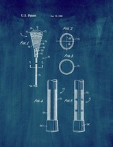 Metallic Lacrosse Stick Patent Print - Midnight Blue - $7.95+