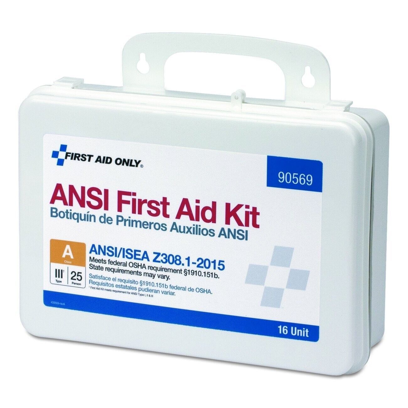 Primary image for First Aid Only 90569 16 Unit ANSI A 25 Person First Aid Kit Plastic Weatherproof