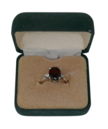 Sterling Silver 925 Garnet and Diamond Accent Ring Size 7.5 - $909.32 MXN