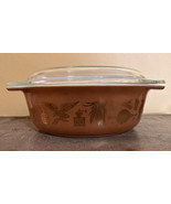 Pyrex Brown Early American Oval Casserole 043 1 1/2 QT. with Lid - $21.14