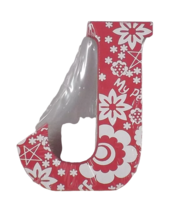 Wooden Block Letter Painted Floral My Peeps &amp; BFF  - New - J - £4.70 GBP