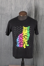 Retro Grpahic T-shirt - Puffer Rainbow Neon Cat - Men&#39;s  Large - $45.00