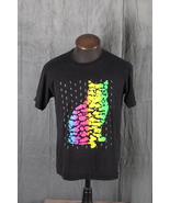 Retro Grpahic T-shirt - Puffer Rainbow Neon Cat - Men&#39;s  Large - $61.74 CAD