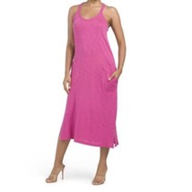 Atm Anthony Thomas Melillo Cotton Slub Jersey Tank Dress Hot Pink Large New Flaw - £67.97 GBP