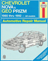 Haynes Chevy Nova, Geo &amp; PriZm,1985-1992 Haynes Repair Manual Repair Boo... - $9.67