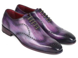 Paul Parkman Mens Shoes Oxfords Purple Wingtip Casual Handmade 741-PUR - £303.74 GBP