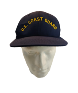 Vintage U. S. Coast Guard Hat Black With Yellow Writing By Unionwear Large - $22.00