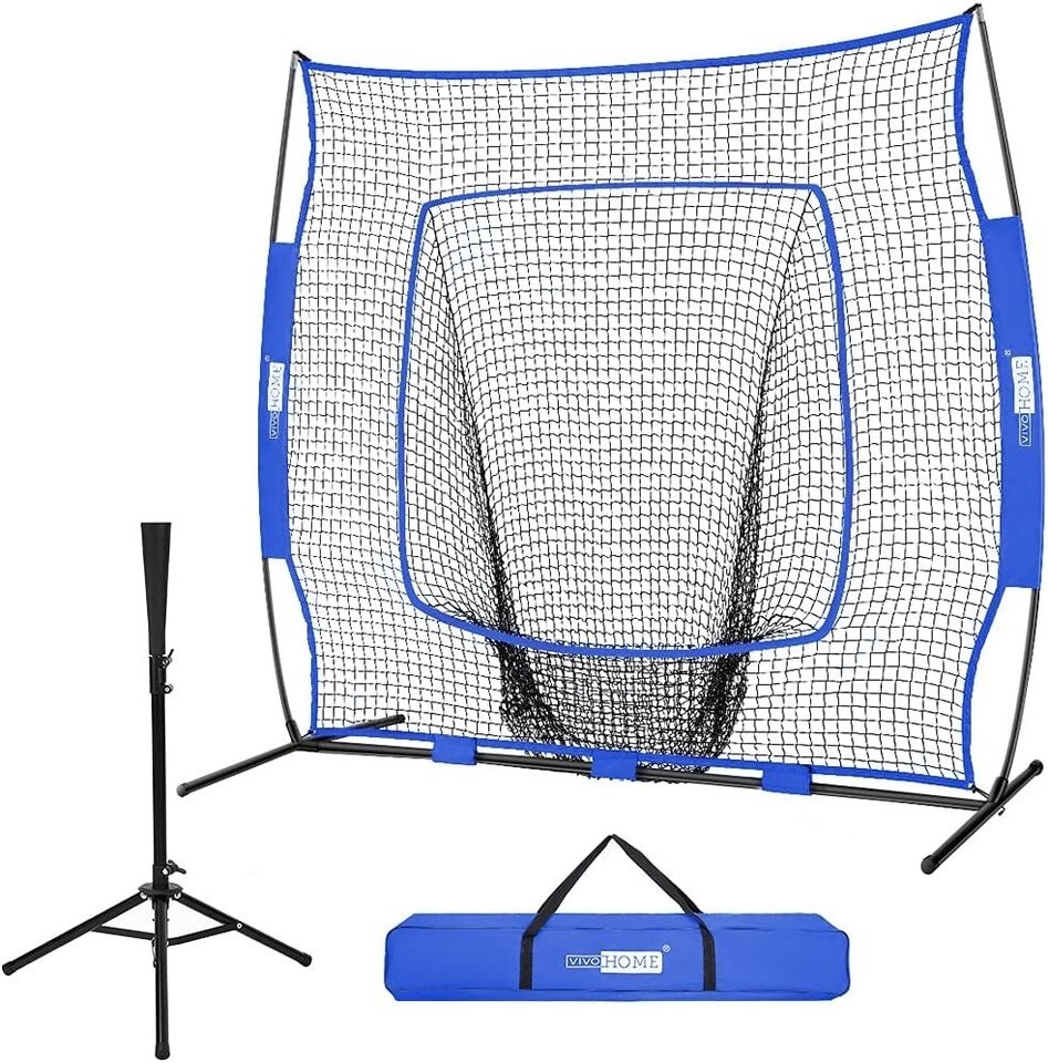 Heavy-Duty 7 x 7 Ft Baseball Hitting Net with Adjustable Tee - Train Anywhere Item image 3