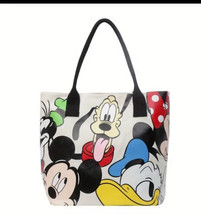 Minnie Mouse &amp; Duck Canvas Tote Bag Single Shoulder Shopping Tote Bag~New - £17.00 GBP