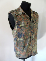 Vintage German army camo vest sleeveless shirt fieldshirt military GAO gilet - £19.61 GBP+