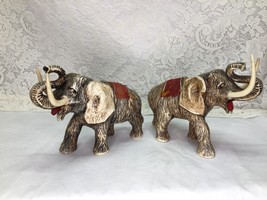 2 Antique Elephant Figures Plastic Figurines Over 100 Years Old - £61.90 GBP