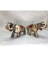 2 Antique Elephant Figures Plastic Figurines Over 100 Years Old - £62.27 GBP
