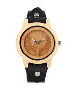 Wood Watch Nature Bamboo Handmade Wrist Watch Bamboo Wristwatch-Brown - £31.16 GBP