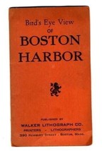 Birds Eye View of Boston Harbor 1900s Walker Lithograph - £139.12 GBP