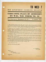 1944 War Department Technical Bulletins TB MED 2 Reception Stations TB M... - $27.72