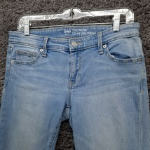 Gap Jeans Women 2R Blue Girlfriend Low Rise Light Wash Stretch Pants Dis... - $11.41