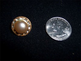 4 RHINESTONE ACCENTED PEARL BUTTONS 5/8″ IN SIZE - £17.25 GBP