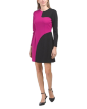 New Donna Morgan Pink Black Color Block Career Sheath Dress Size 16 - £50.95 GBP