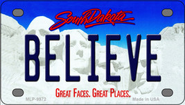 Believe South Dakota Novelty Mini Metal License Plate Tag - £11.76 GBP