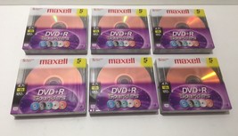 Maxell DVD+R Sparklers 5pk - (lot of 6) (RW, 4.7gb, up to 8x, 120 minutes) NEW - £59.38 GBP