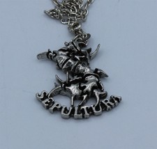 Sepultura Pendant On Chain Vintage 1991 Alchemy Poker English Pewter - £36.02 GBP