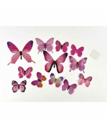 12 PC 3D Butterflies Wall Stickers Decoration Wedding Home Decor Pink NE... - £8.96 GBP