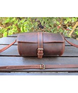 Small Handmade Greek Leather Barrel Bag - £46.08 GBP