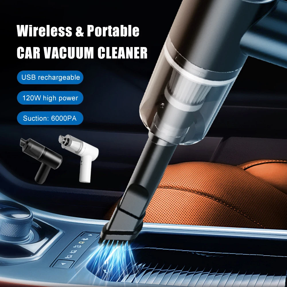 120W Wireless Car Vacuum Cleaner Rechargeable 6000PA Portable Handheld Vacuum - £23.51 GBP
