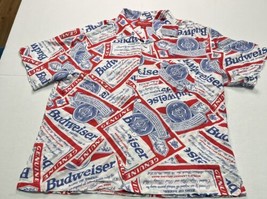 Budweiser Pacsun Short Sleeve Button Up Logo Shirt Men&#39;s Size Small - £11.52 GBP
