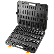 VEVOR 3/8&quot; &amp; 1/2&quot; Drive Impact Socket Set, 59pcs Set, 6 Point Cr-Mo Allo... - $79.99