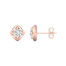 3/8 Ct TDW Diamond 10K Rose Gold Solitaire Stud Earrings - £337.15 GBP