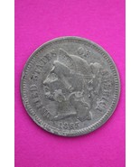 1865 Three 3 Cent Nickel Scarce Semi Key Date Type Coin Philadelphia Min... - $24.74 CAD