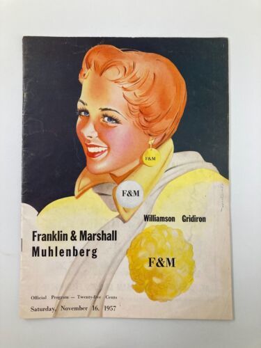 November 16 1957 Football Franklin &amp; Marshal Muhlenberg Official Program - $18.97