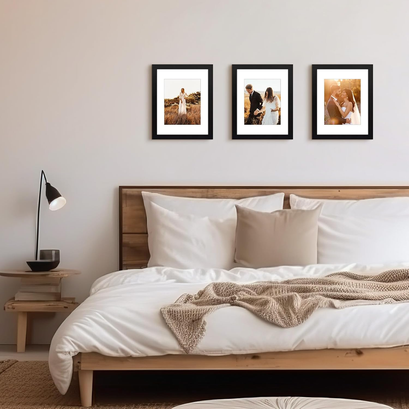 , 11X14 Wooden Picture Frame - Mat for 8X10 Photos - Real Glass Item image 7