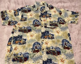 WALT DISNEY WORLD MICKEY MOUSE HANG LOOSE HAWAIIAN VINTAGE SHIRT RAYON S... - £35.04 GBP