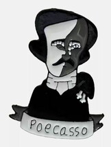 Edgar Allen Poe and Picasso: Poecasso Silly Metal Enamel Pin, New - $6.00