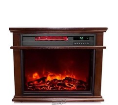 Lifesmart Large Square Traditional Infrared Fireplace Dark Oak  ER2003 Quartz - £264.95 GBP