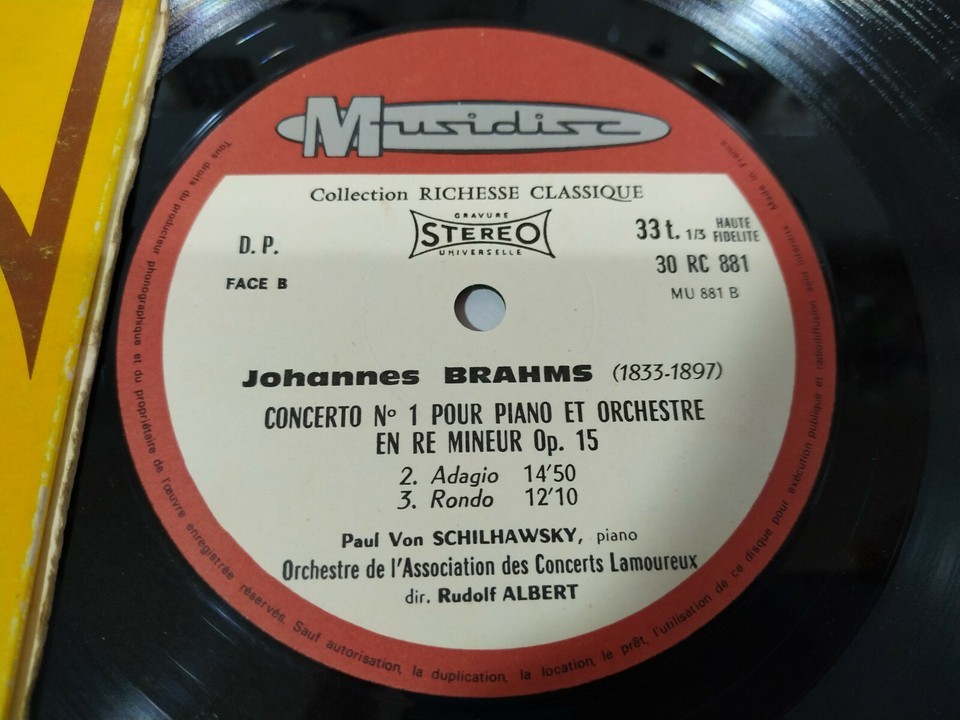 Brahms Concerto No. 2 Op. 83 Piano and Orchestra - LP Vinyl 12" G+/VG Item image 2