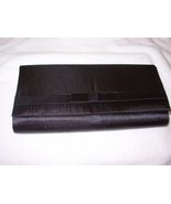 BORGHESE WOMEN&#39;S BLACK MATTE SATIN CLUTCH PURSE HANDBAG WITH SHOULDER ST... - $8.40