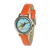 Gouldian finch Watch Orange Band Women Watch Free Shipping Worldwide - £35.97 GBP